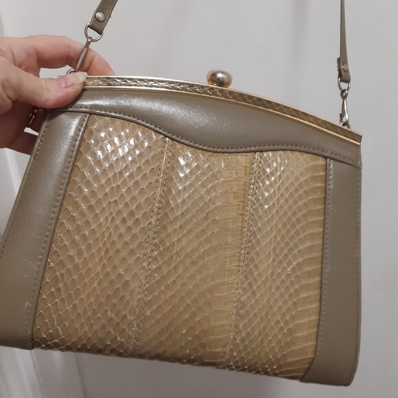 Snake Skin Vintage-Look Purse Handbag - Picture 1 of 9